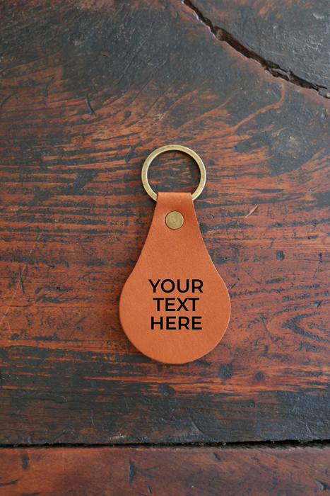 Custom Teardrop Leather Keychain