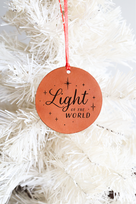 Star "Light of the World" Leather Ornament
