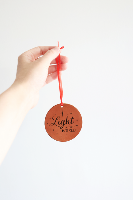 Star "Light of the World" Leather Ornament