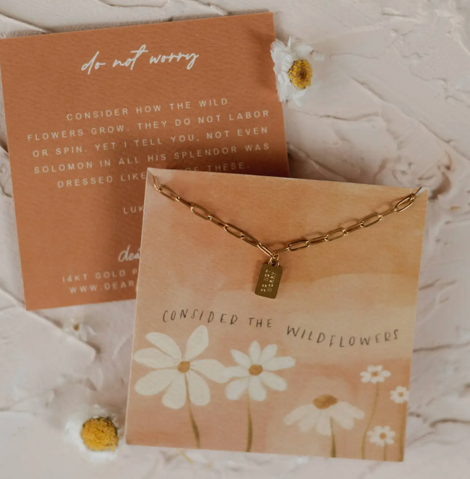 Do Not Worry mini tag necklace