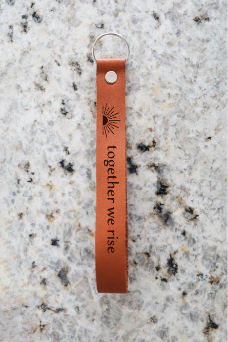Together We Rise Leather Wristlet