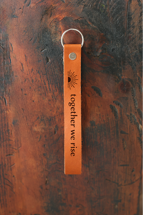 Together We Rise Leather Wristlet