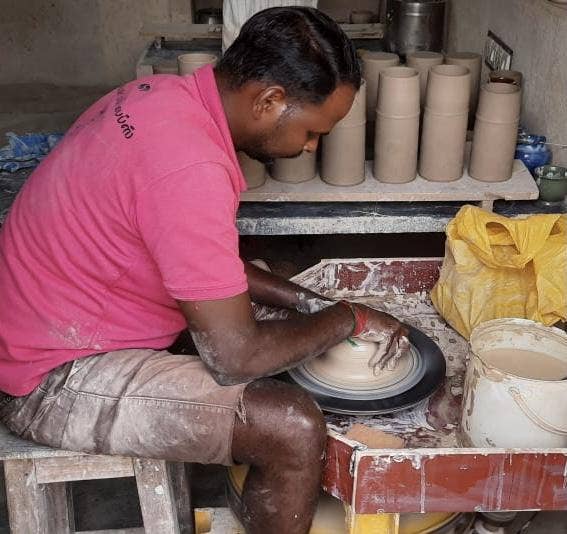 Rustic White Ceramic Handmade Tumbler Mug