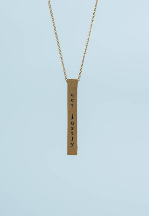 Justice Gold Gold Bar Necklace