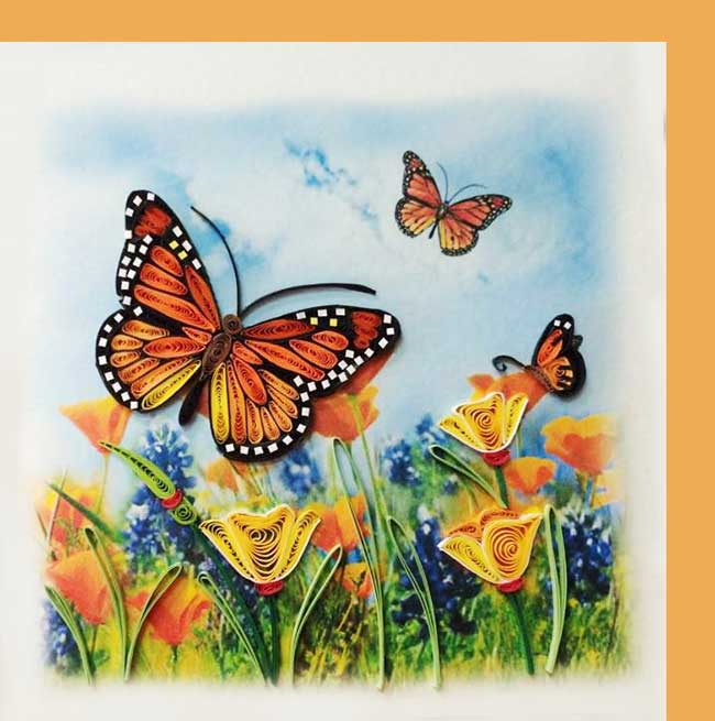 Monarch butterfly quilling card, greeting card, paper art, everyday card