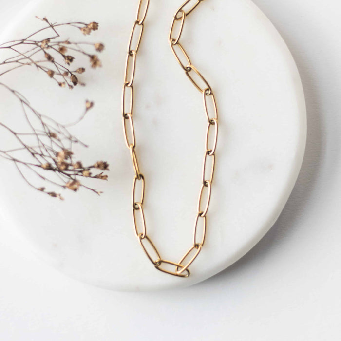 High Quality Gold Plated Paperclip Necklace