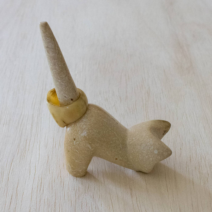 Handmade Natural Stone Cat Bookshelf Sculpture