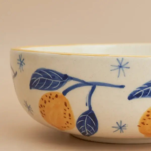 Italian Lemon Leafy Ceramic Bowl