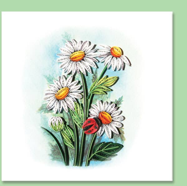 Daisy flower quilling greeting card
