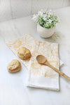Sunflower Garden Tea Towel  |  cottagecore flour sack tea towel sunflower kitchen towel mothers day pastel grandmillennial floral decor