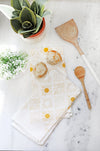 Sundance Pattern Tea Towel  |  yellow hand towel flour sack kitchen dish towel
