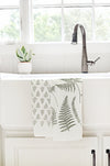 Fern Fronds Tea Towel  |  cottagecore kitchen towel mothers day pastel botanical flour sack tea towel grandmillenial floral decor