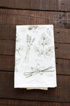 Kitchen Herbs Tea Towel | wild garden herbs cottagecore flour sack tea towel botanical decor greenery plant art cooking herbs spices