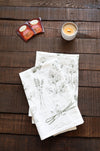 Kitchen Herbs Tea Towel | wild garden herbs cottagecore flour sack tea towel botanical decor greenery plant art cooking herbs spices