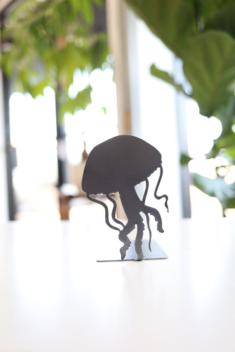 Jellyfish Bookend | ocean lover home decor bookcase organization book shelf under the sea