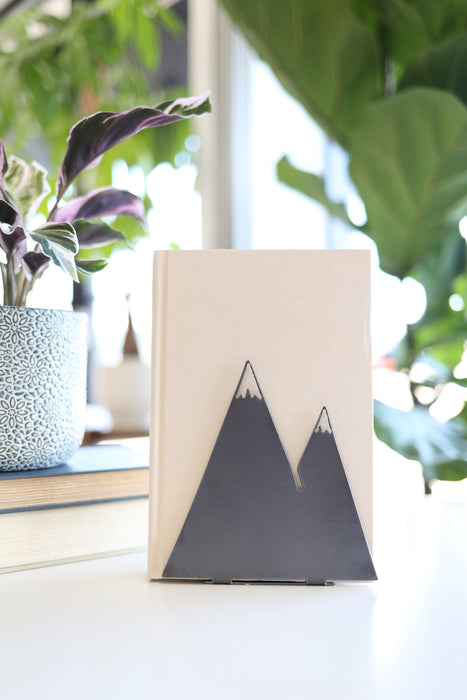 Mountain Bookend | outdoor lover home decor hiking adventurer bookcase organization book shelf gift for him