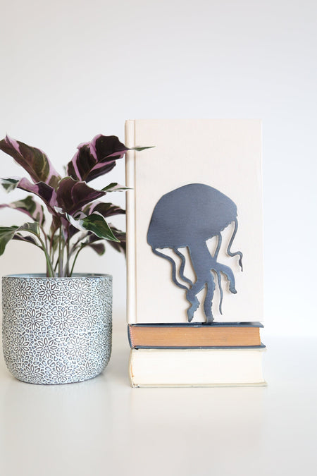 Jellyfish Bookend | ocean lover home decor bookcase organization book shelf under the sea