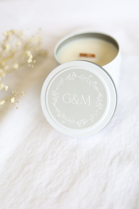 Custom Wedding Candle Bulk | personalized custom label wedding favors gift guest keepsake monogram mini candle tin