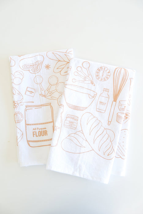 Bread Baking Tea Towel | bakers tea towel sourdough bread baking ingredients kitchen towel mothers day gift farmhouse recipe towel