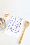 Lavender Tea Towel | floral kitchen towel baking hand towel spring lilac garden hostess gift botanical towel