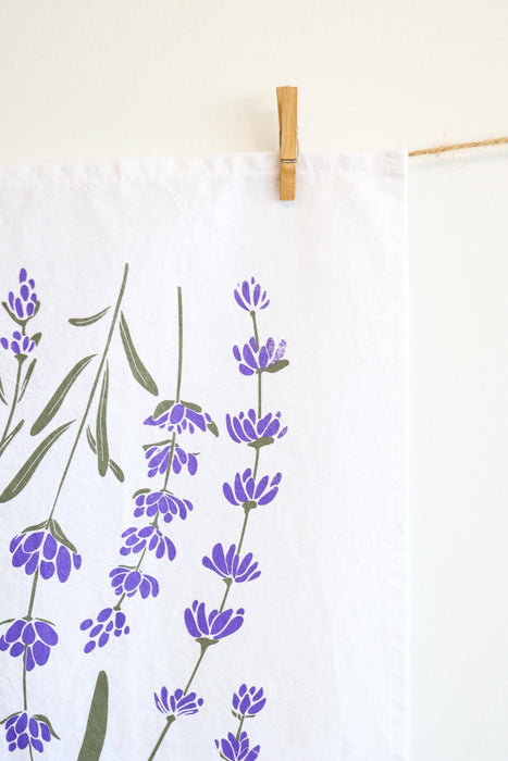 Lavender Tea Towel | floral kitchen towel baking hand towel spring lilac garden hostess gift botanical towel