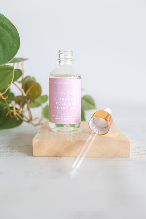 A Basket Full of Flowers Car Diffuser Refill | car freshie refill | bottle diffuser refill | fresh floral scent | scented air freshener