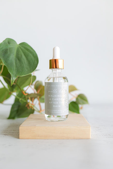 Walking in a Garden After the Rain Car Diffuser Refill | car freshie refill | bottle diffuser refill | gardenia + fern | scented freshener