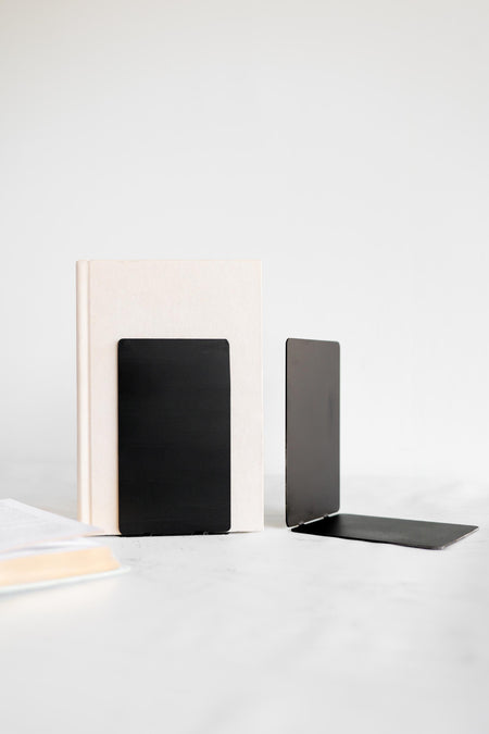 Black Metal Bookend | home office bookend simple bookshelf organizer reading nook farmhouse decor housewarming gift organized home