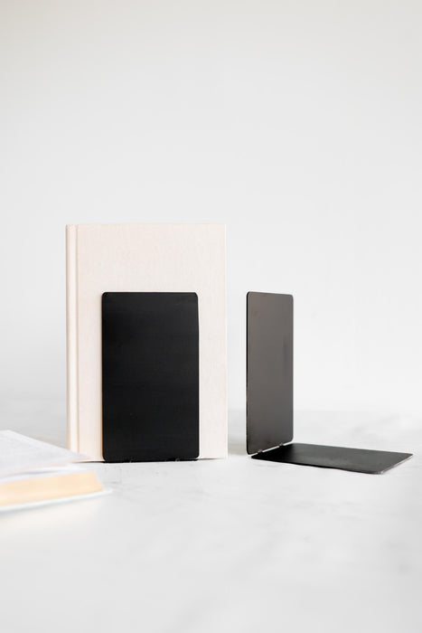 Black Metal Bookend | home office bookend simple bookshelf organizer reading nook farmhouse decor housewarming gift organized home