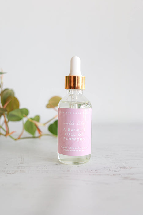 A Basket Full of Flowers Car Diffuser Refill | car freshie refill | bottle diffuser refill | fresh floral scent | scented air freshener