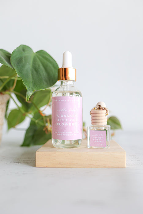 A Basket Full of Flowers Car Diffuser Refill | car freshie refill | bottle diffuser refill | fresh floral scent | scented air freshener