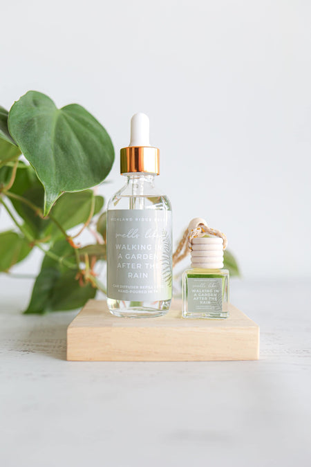 Walking in a Garden After the Rain Car Diffuser Refill | car freshie refill | bottle diffuser refill | gardenia + fern | scented freshener