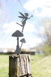 Fairy Mushroom Statue Metal Art |  garden statue cottagecore decor forest fantasy decor