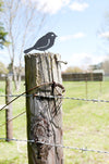 Metal Bird Statue - Chickadee |  bird watcher garden gift bird art rustic outdoor cottage decor