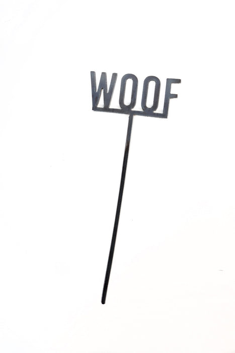 Woof Plant Stake |  garden gift farmhouse decor dog lover houseplant word art plant accessory rustic decor
