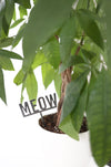 Meow Plant Stake |  garden gift farmhouse decor cat lover houseplant word art plant accessory rustic decor
