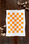 Tennessee Orange Checker Tea Towel  |  volunteers tailgate flour sack kitchen dish towel hand towel