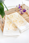 Sunflower Garden Tea Towel  |  cottagecore flour sack tea towel sunflower kitchen towel mothers day pastel grandmillennial floral decor