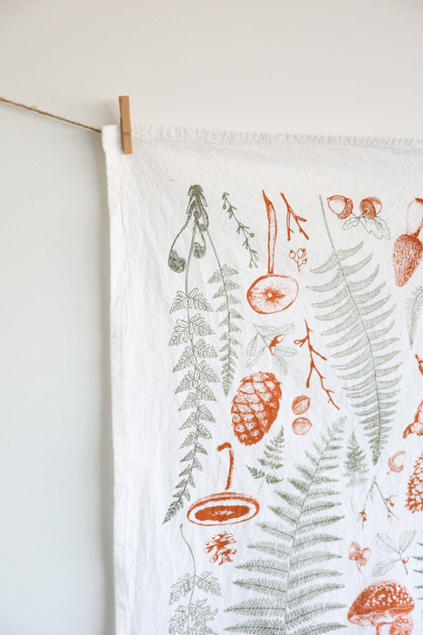 Forest Floor Tea Towel  |  cottagecore forest finds mothers day flour sack tea towel forest dish towel kitchen decor