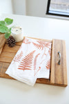 Red Fern Fronds Tea Towel  |  cottagecore kitchen towel mothers day pastel botanical flour sack tea towel grandmillenial floral decor