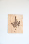 Wooden Fern Panel Wall Art  |  forest decor botanical cottagecore rustic farmhouse home decor gallery wall fern frond art cabincore