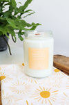 Hand-Poured Soy Candle - Lemon Grapefruit "Sunshine + Lemonade" |  cozy scented candle comfort gift natural candle handmade gift wood wick