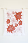 Poinsettia Tea Towel | poinsettia red holiday tea towel flour sack tea towel decor plant art holiday flower Christmas gift decor