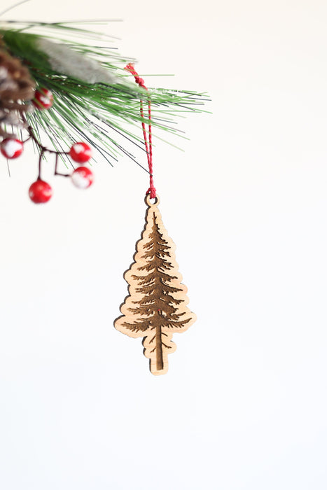 Wooden Redwood Tree Christmas Ornament | Christmas tree ornament wooden ornament stocking stuffer hostess gift tree decor